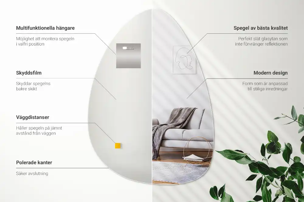Organic egg-shaped mirror