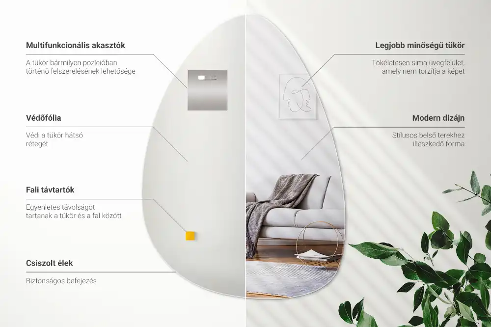Organic egg-shaped mirror