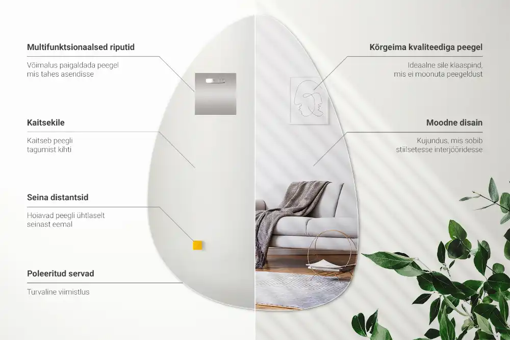 Organic egg-shaped mirror