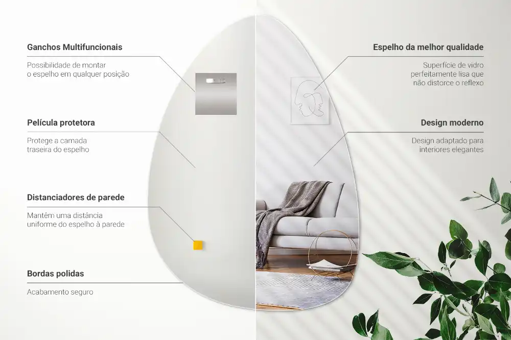 Organic egg-shaped mirror