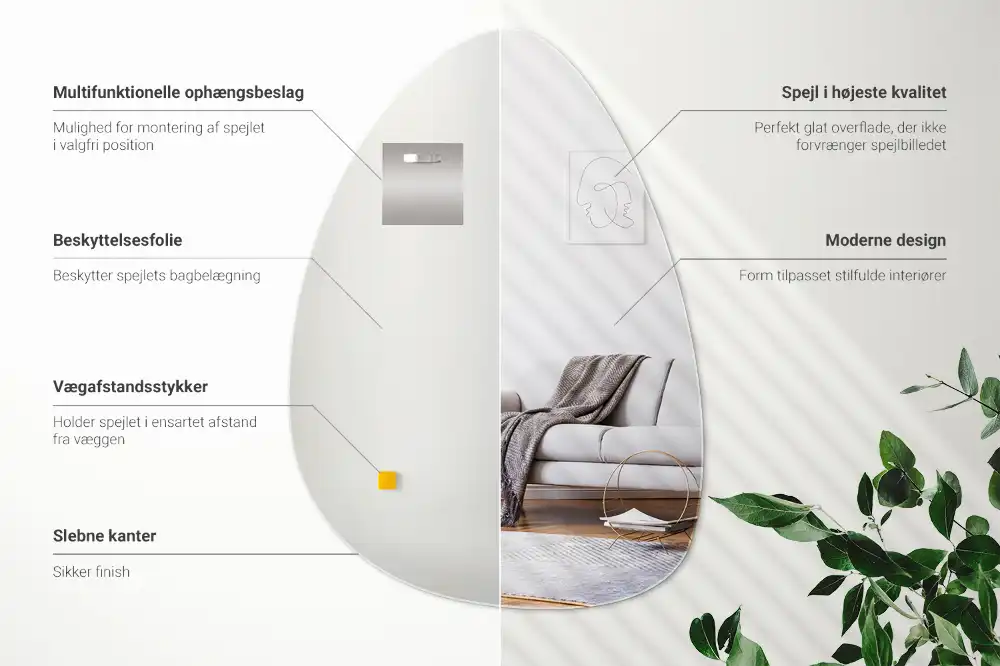 Organic egg-shaped mirror