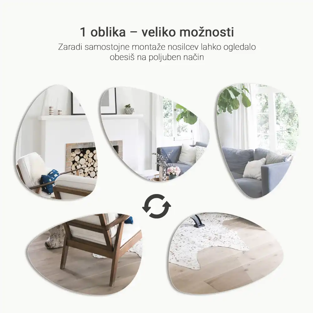 Organic egg-shaped mirror