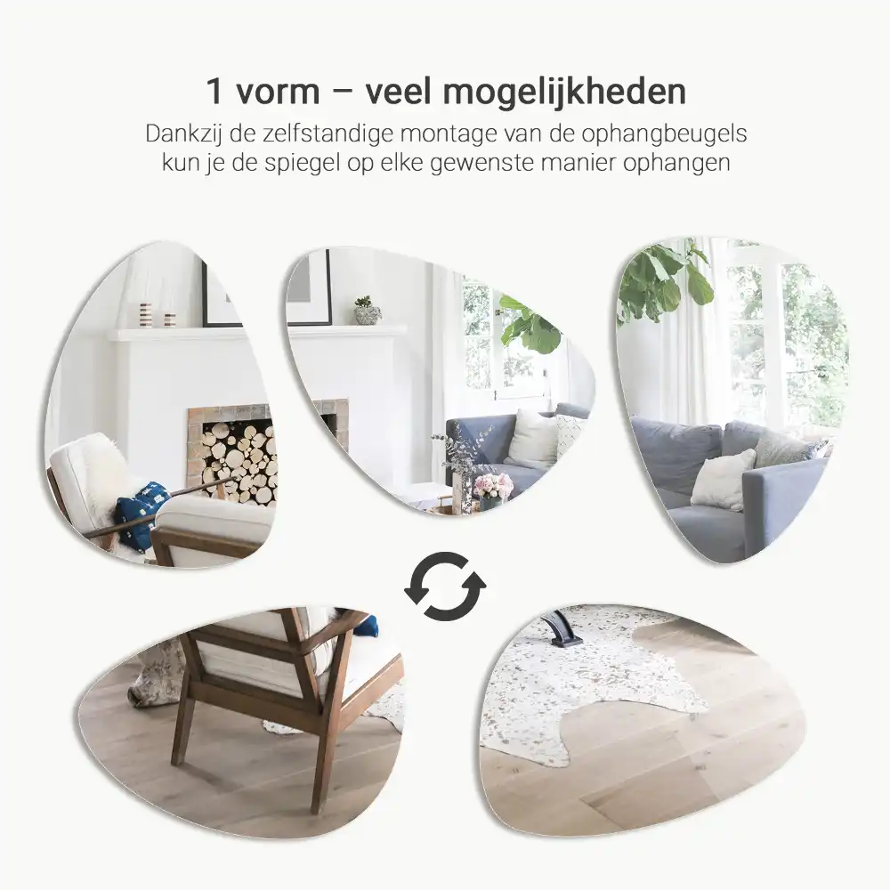 Organic egg-shaped mirror