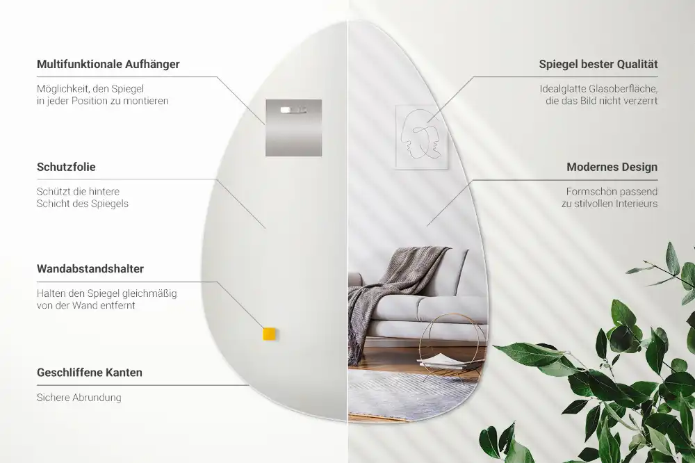 Organic egg-shaped mirror