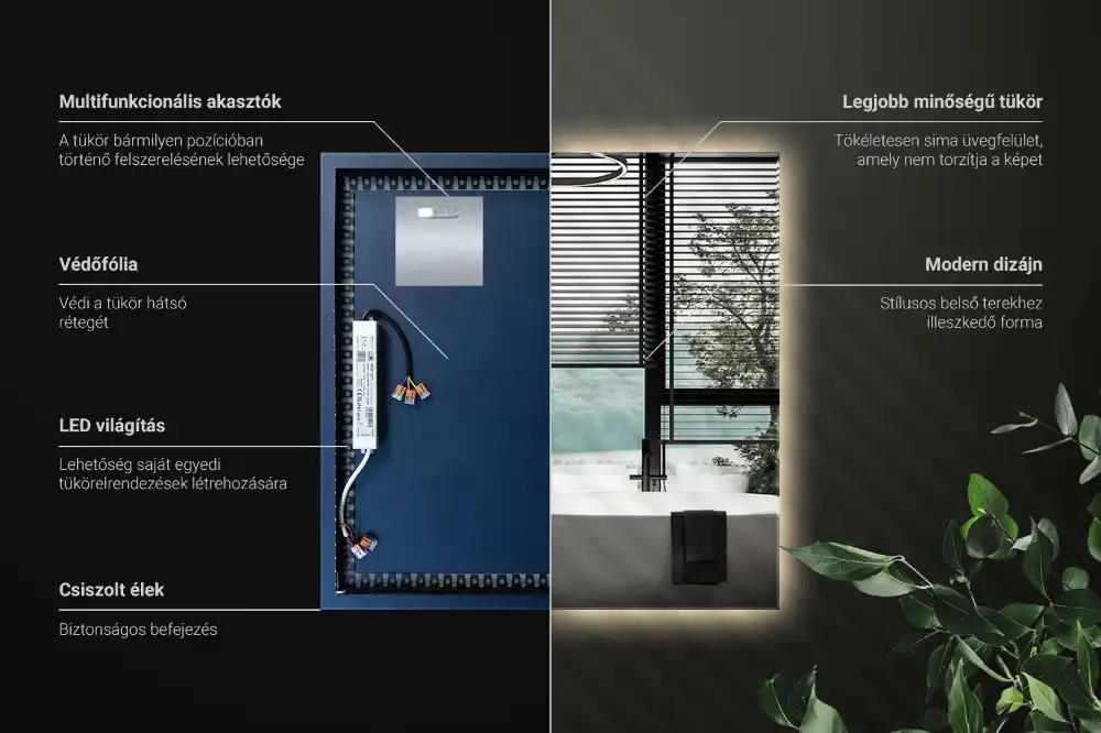 LED light mirror modern