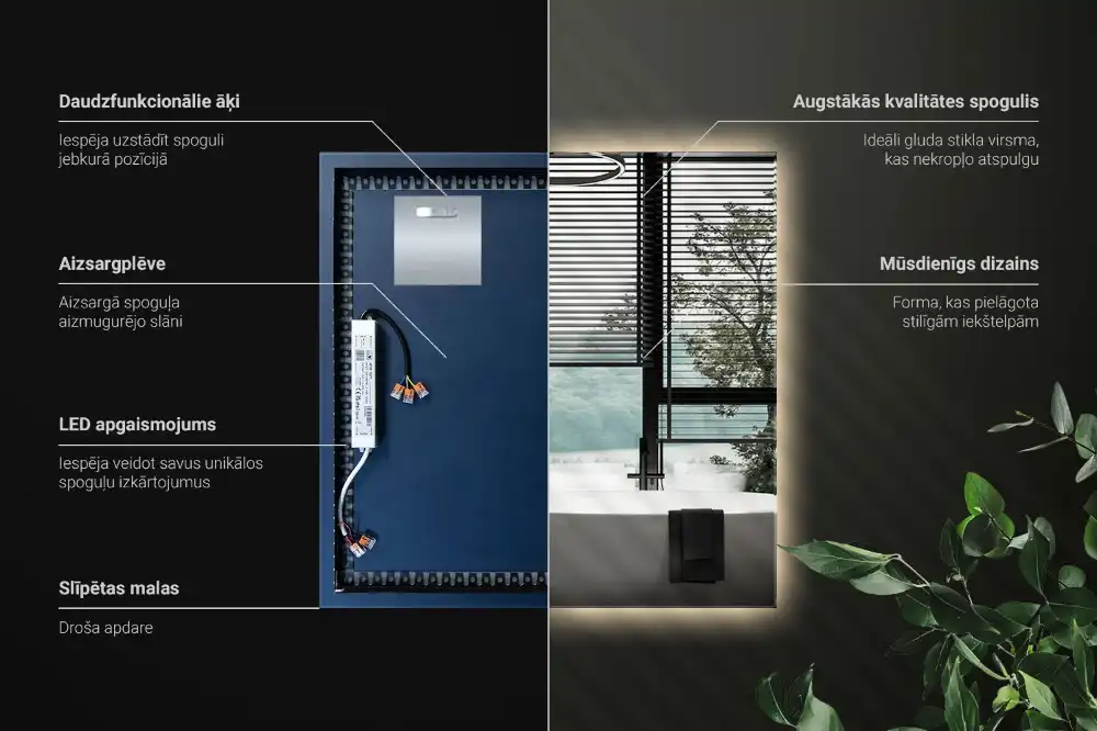 LED light mirror modern