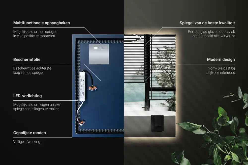 LED light mirror modern