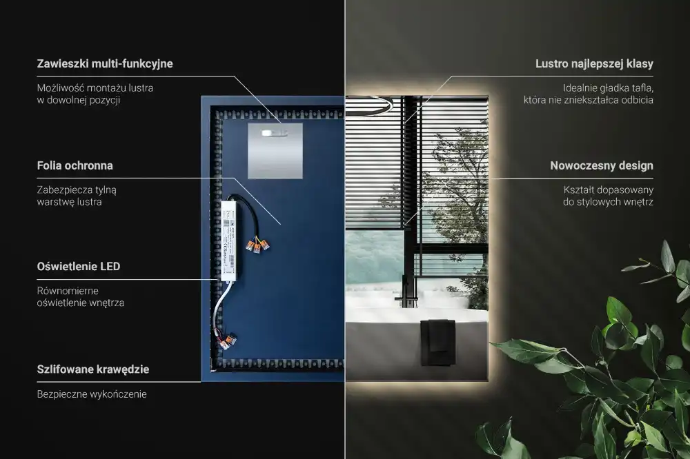 LED light mirror modern