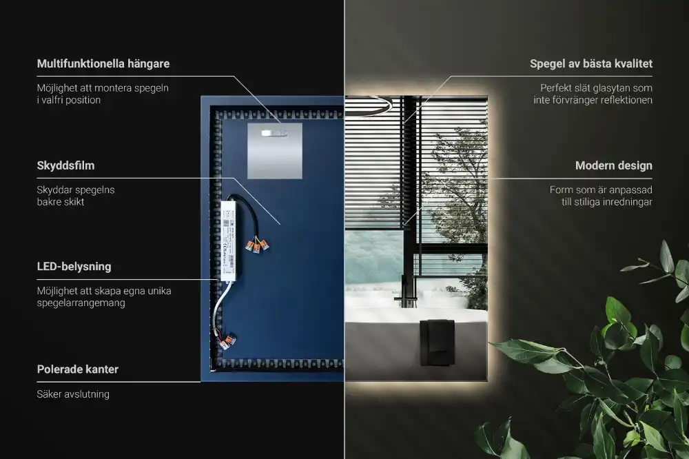 LED light mirror modern