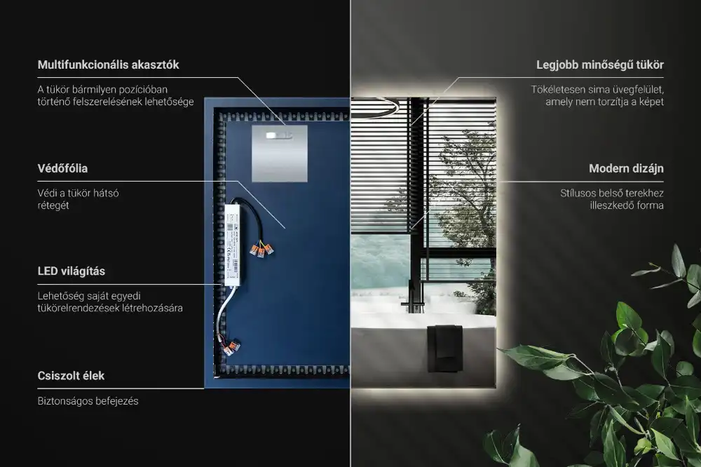 LED light mirror modern