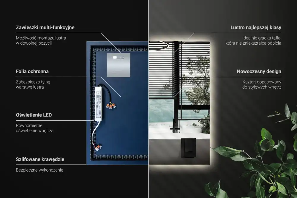 LED light mirror modern