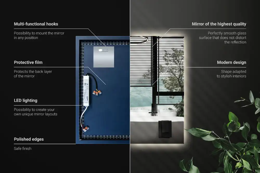 LED light mirror modern