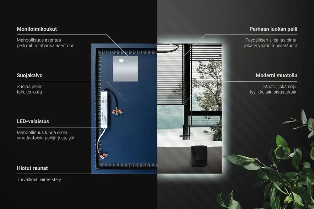 LED light mirror modern