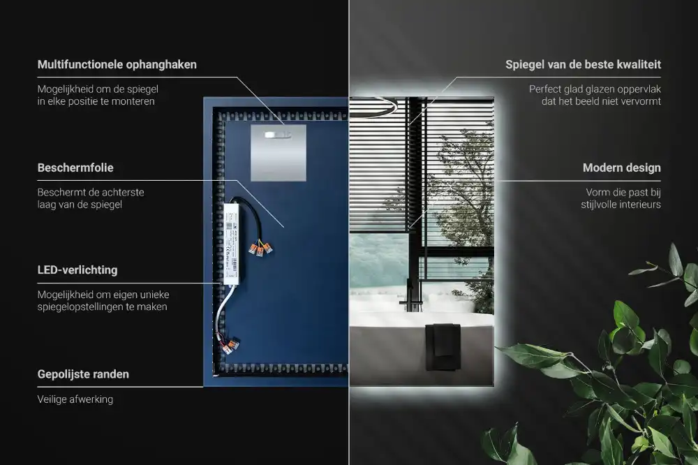 LED light mirror modern