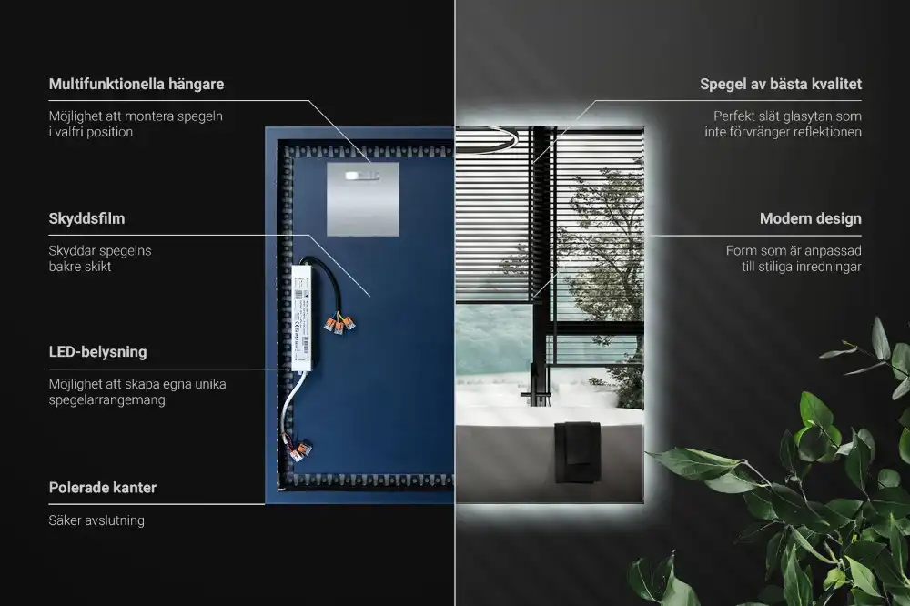 LED light mirror modern