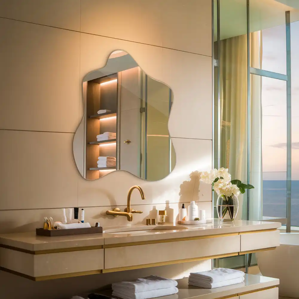 Irregular mirror splash