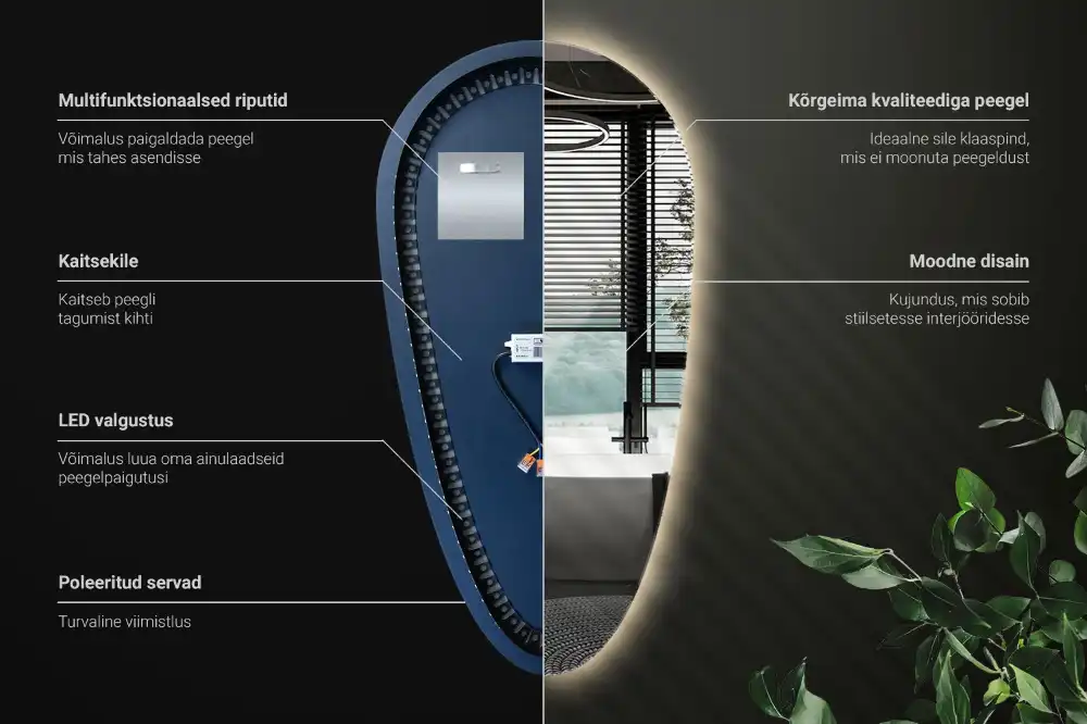 Teardrop led mirror unique