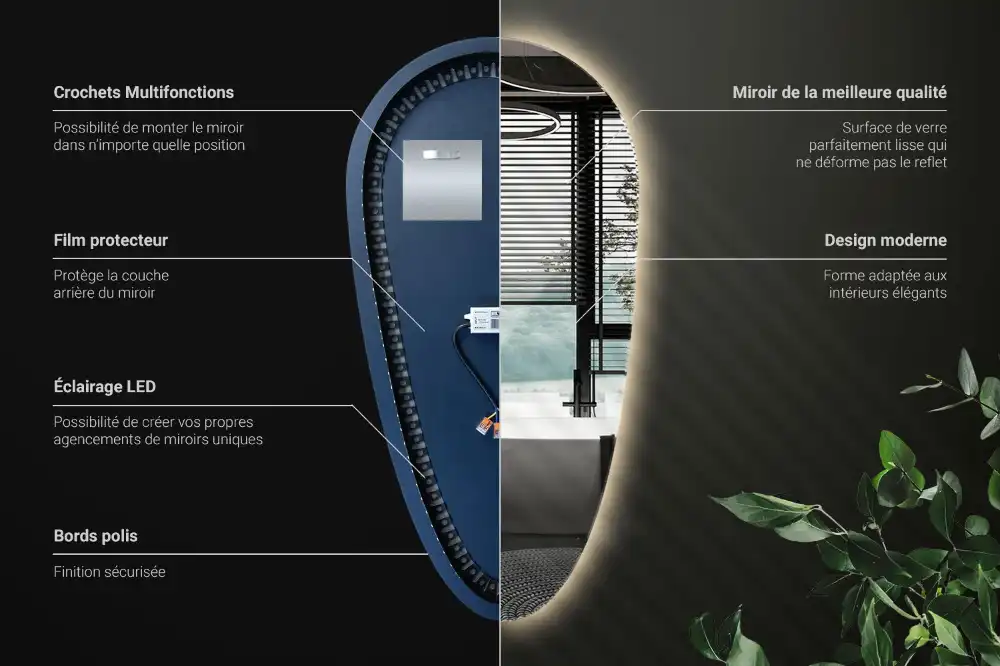 Teardrop led mirror unique