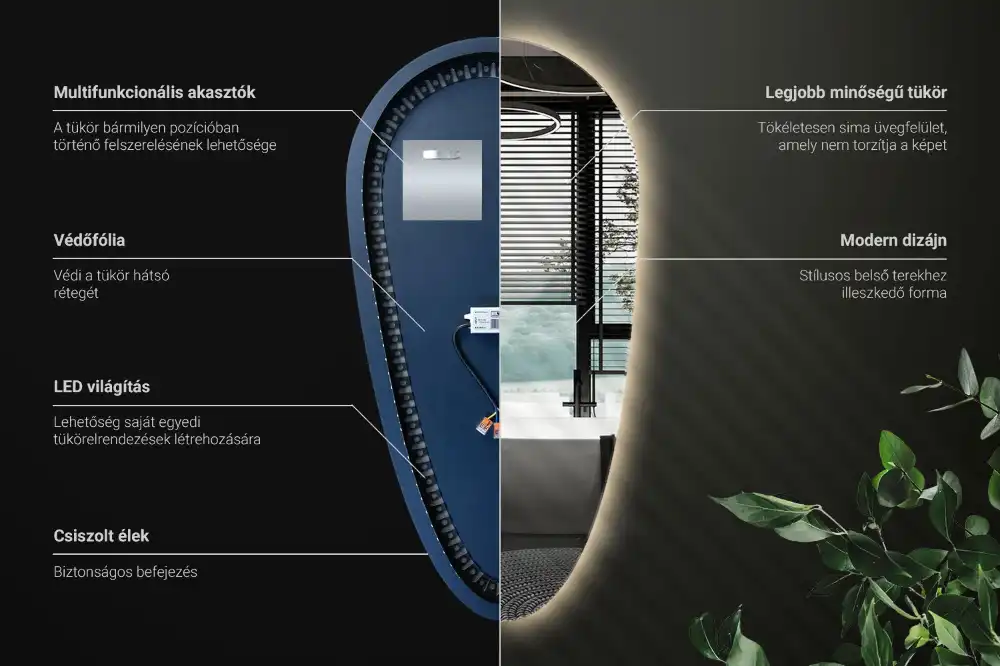 Teardrop led mirror unique