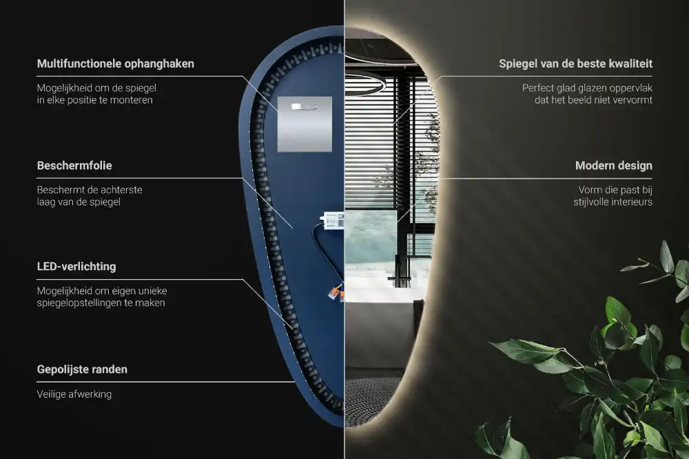 Teardrop led mirror unique