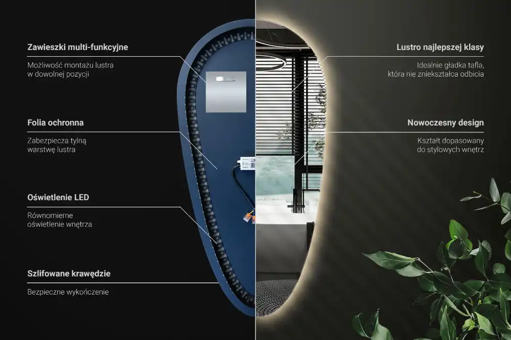 Teardrop led mirror unique