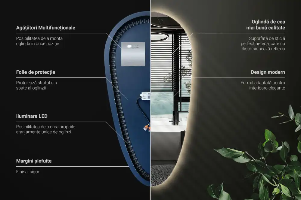 Teardrop led mirror unique