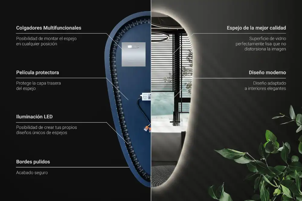 Teardrop led mirror unique