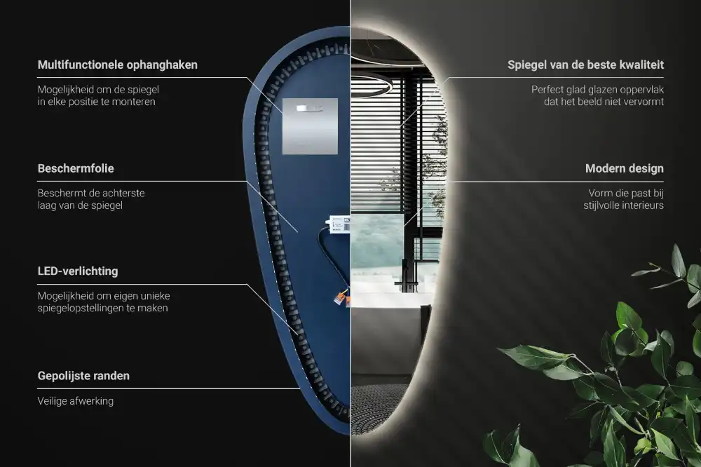 Teardrop led mirror unique