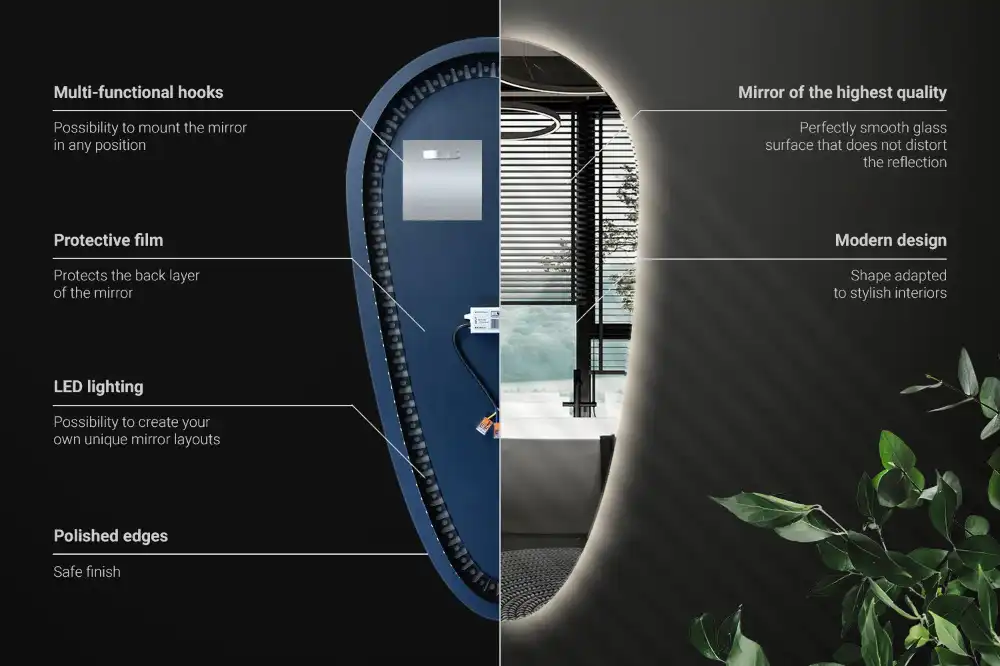 Teardrop led mirror unique