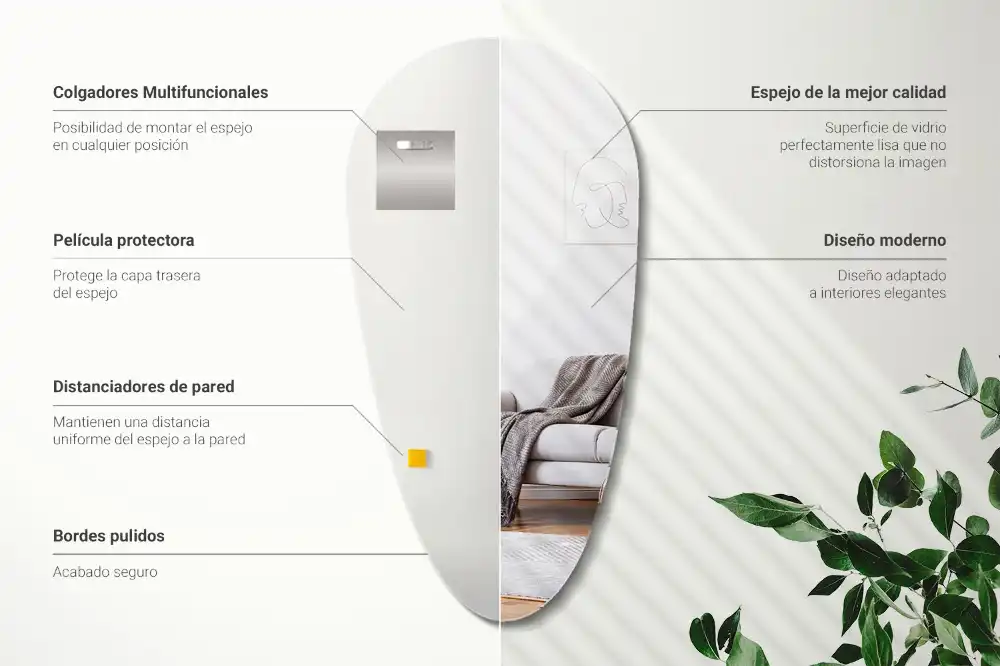 Drop shape mirror irregular