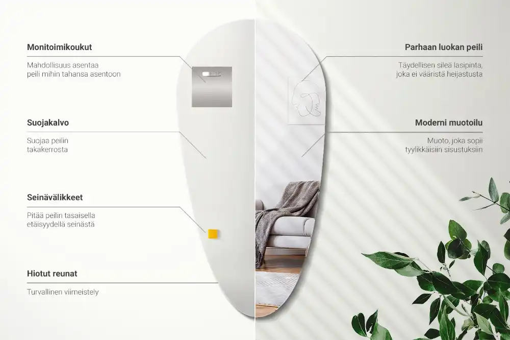 Drop shape mirror irregular