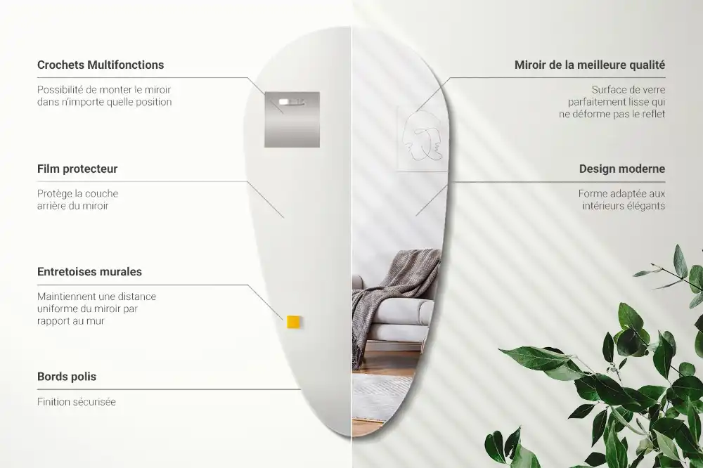 Drop shape mirror irregular