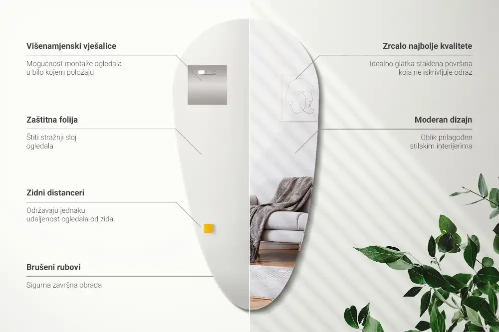 Drop shape mirror irregular