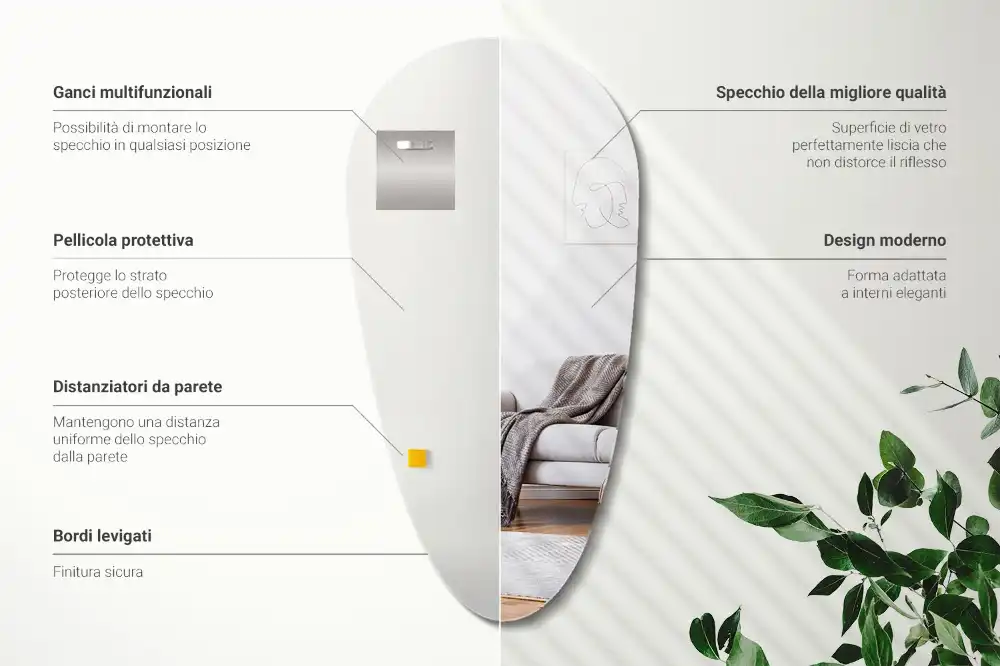 Drop shape mirror irregular