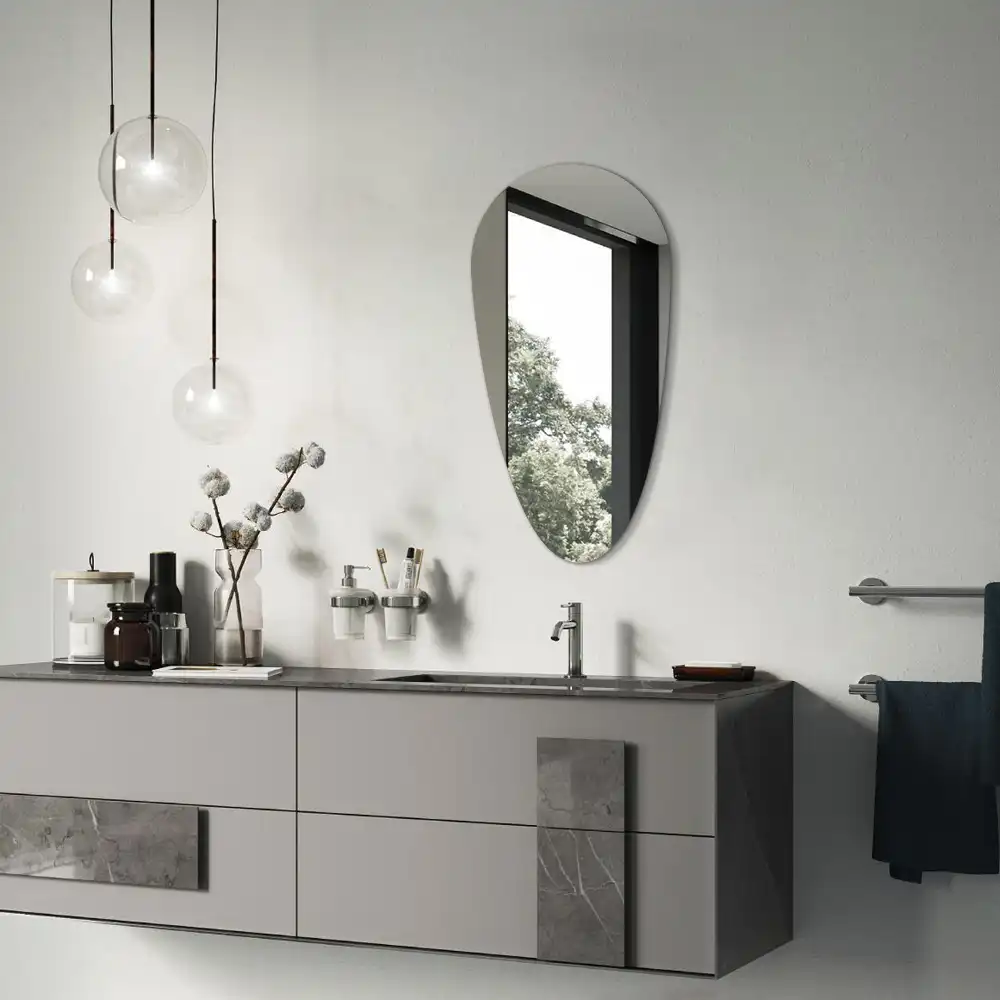 Drop shape mirror irregular