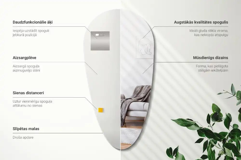 Drop shape mirror irregular