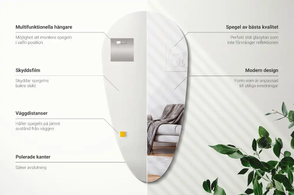 Drop shape mirror irregular