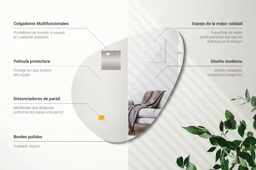 Organic mirror decorative wall