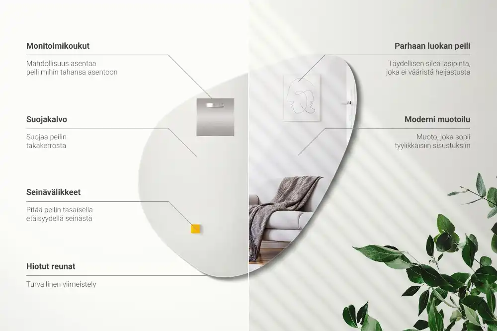 Organic mirror decorative wall