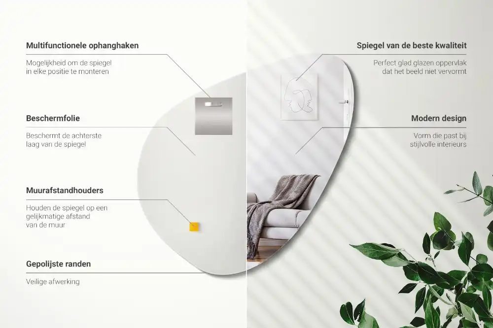 Organic mirror decorative wall