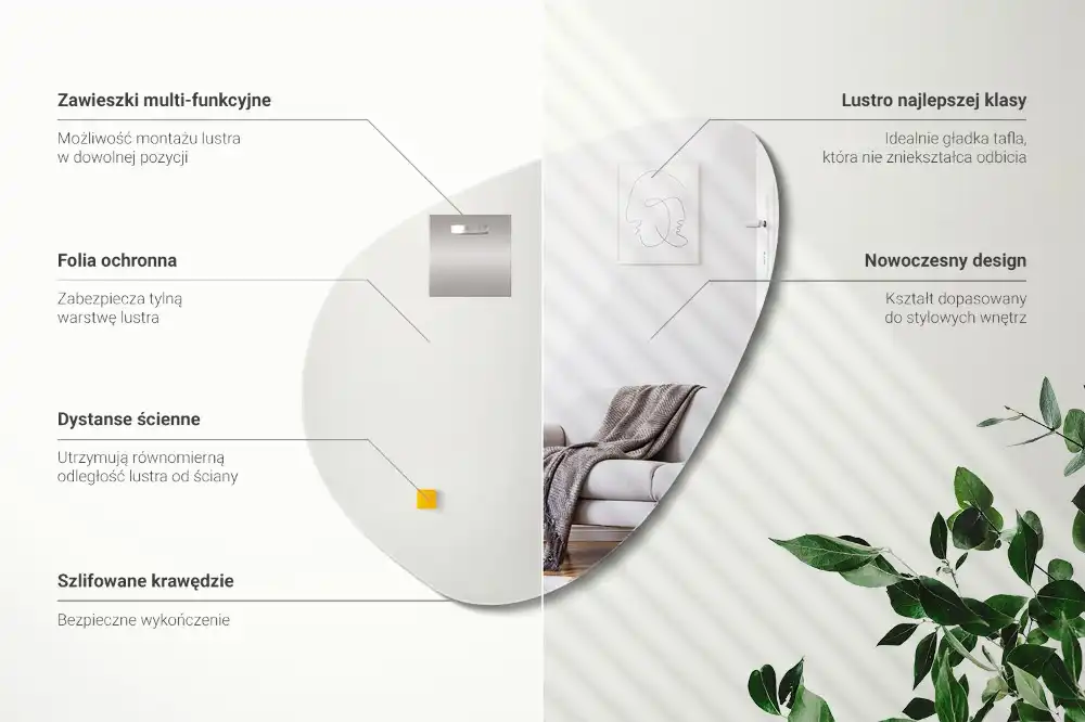 Organic mirror decorative wall