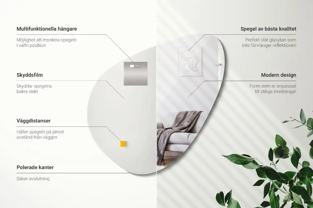 Organic mirror decorative wall