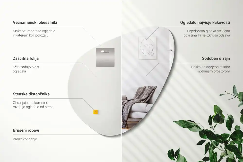 Organic mirror decorative wall