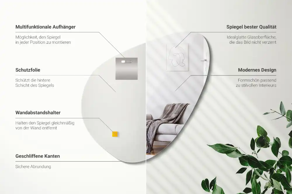 Organic mirror decorative wall