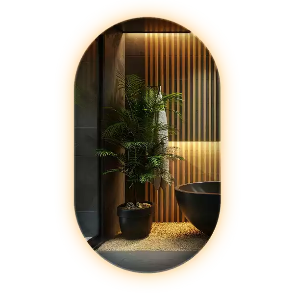 LED oval mirror decorative hanging