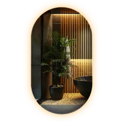 LED oval mirror decorative hanging