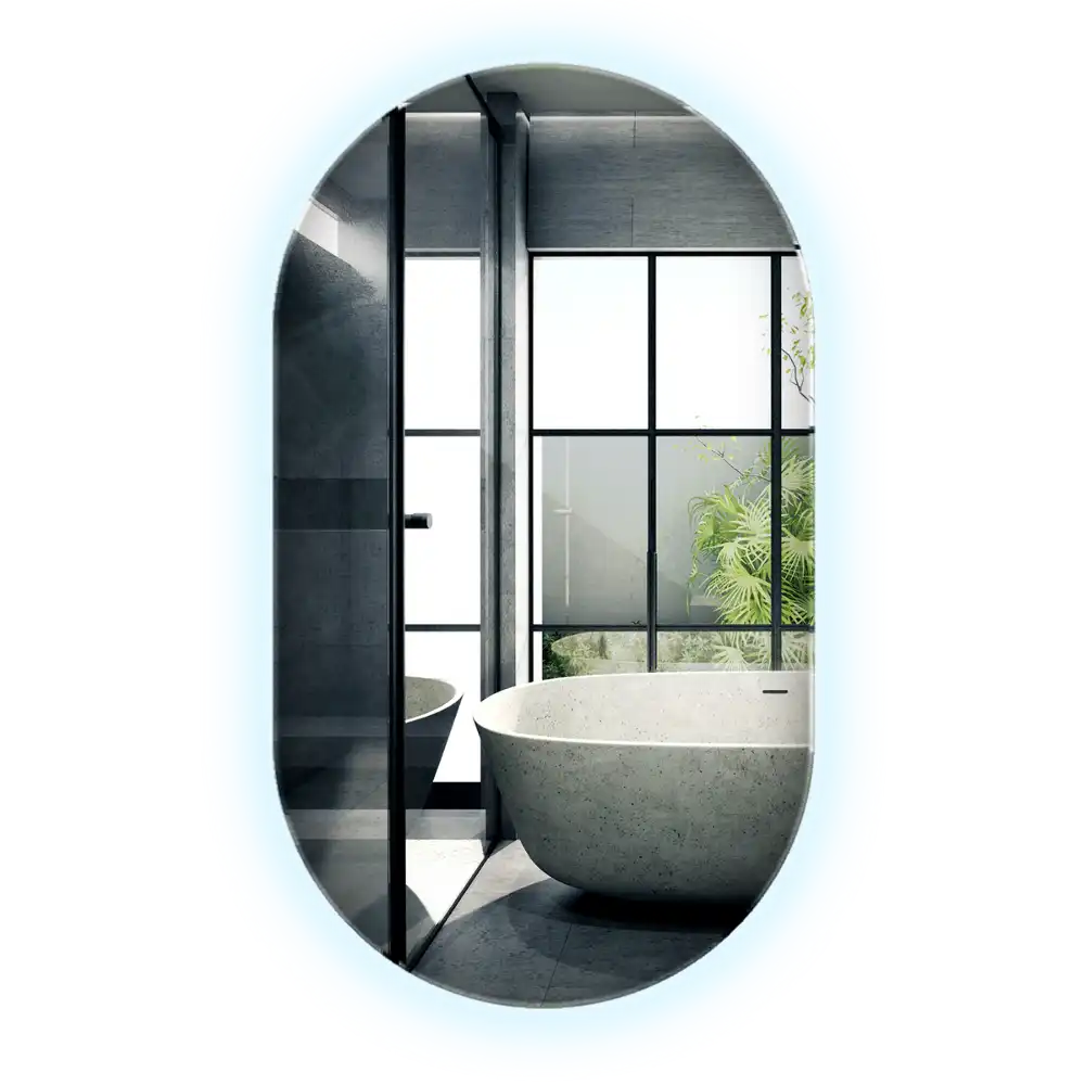 LED oval mirror decorative hanging