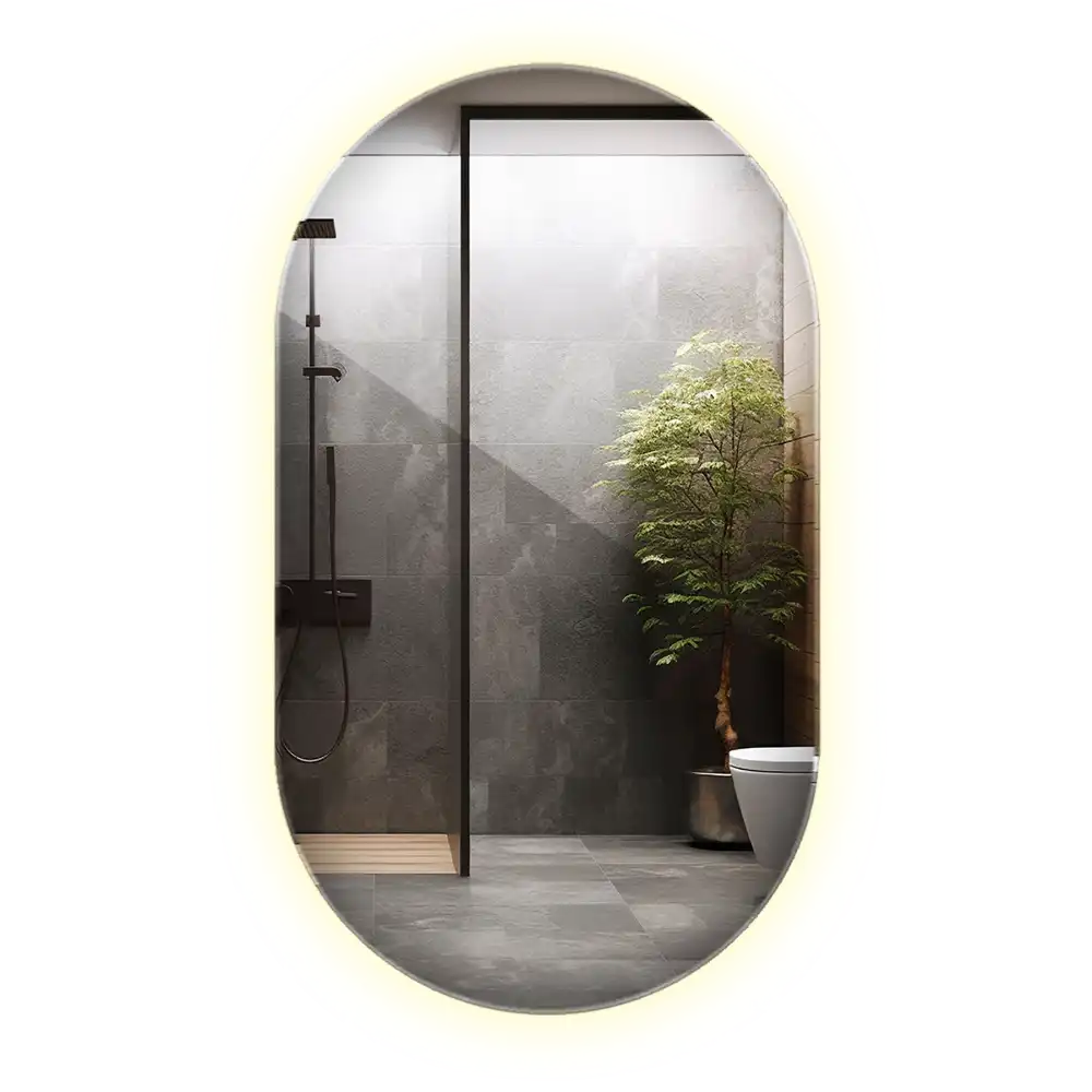 LED oval mirror decorative hanging