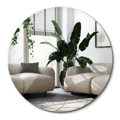 Round decorative mirror without frame