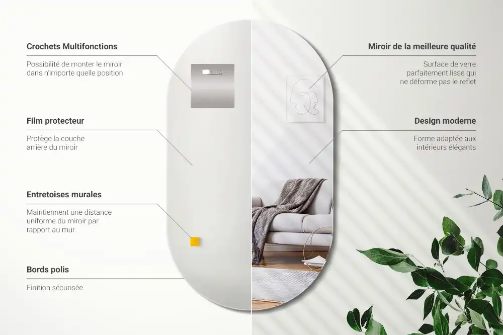 Oval full length mirror classic hanging